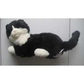 peluche chat noir et blanc