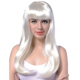 perruque longue blanche