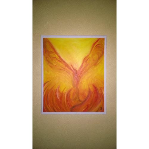 A4 ~ Phoenix Noir ~ Bois Photo Certificat Cadre avec verre