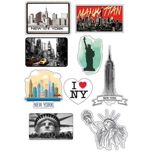 Planche A4 de stickers New York autocollant adhésif scrapbooking E18