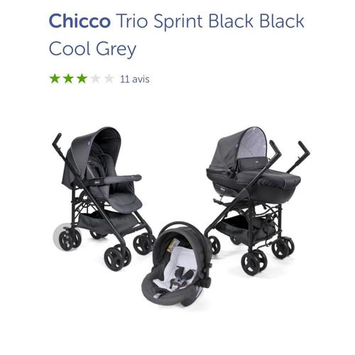 poussette trio chicco grise