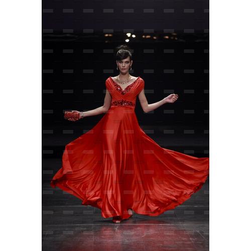 De 38 Edl 11m04 Mousseline Ciel Rouge 80628 Robe Soirée Paris Cnx pUzMSV