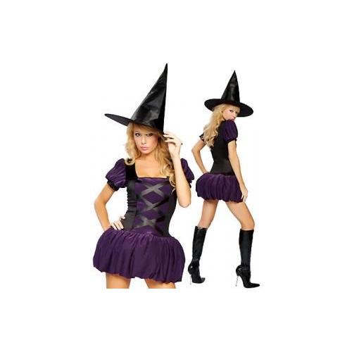 Sorciere Tenue Déguisement Sexy Femme FéeChapeau Costume Halloween Ygby76f