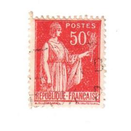 Timbre Franais Oblitr : type la paix de Delzers, 50 c | Rakuten