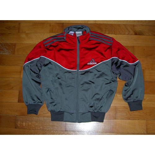 veste adidas rouge et blanche