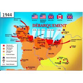 Ww2 Cp Carte Du Debarquement Du 6 Juin 1944 Rakuten