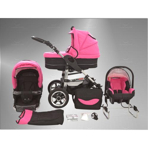 poussette canne rose et noir